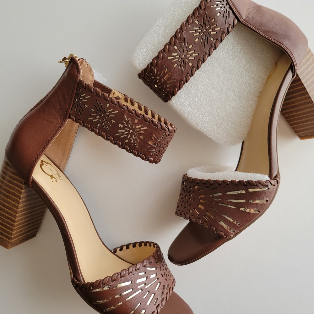 C Wonder Brown Leather Heels
